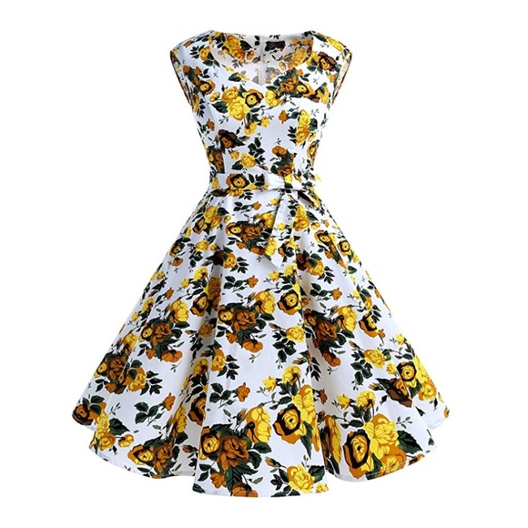 Dresses Yellow Floral Dress With Pockets Poshmark